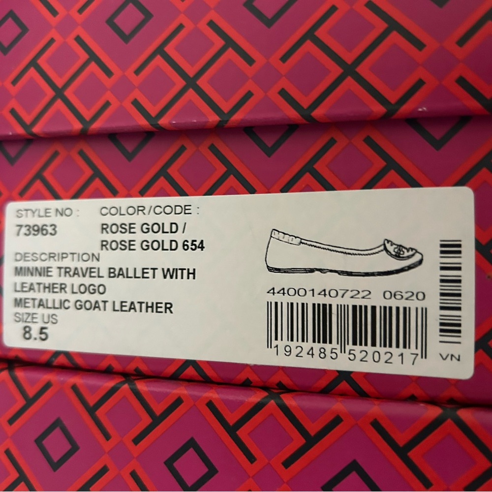 Offers Welcome!! NWT Tory Burch Minnie Travel Ballet Flats - Rose Gold - Picture 7 of 7